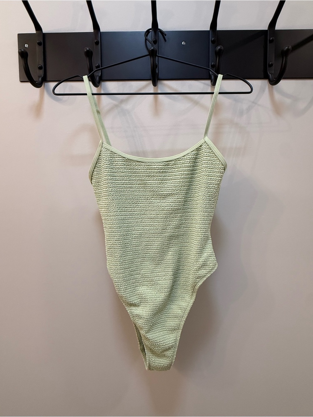 PacSun Light Green Textured Kids One-Piece Bodysuit